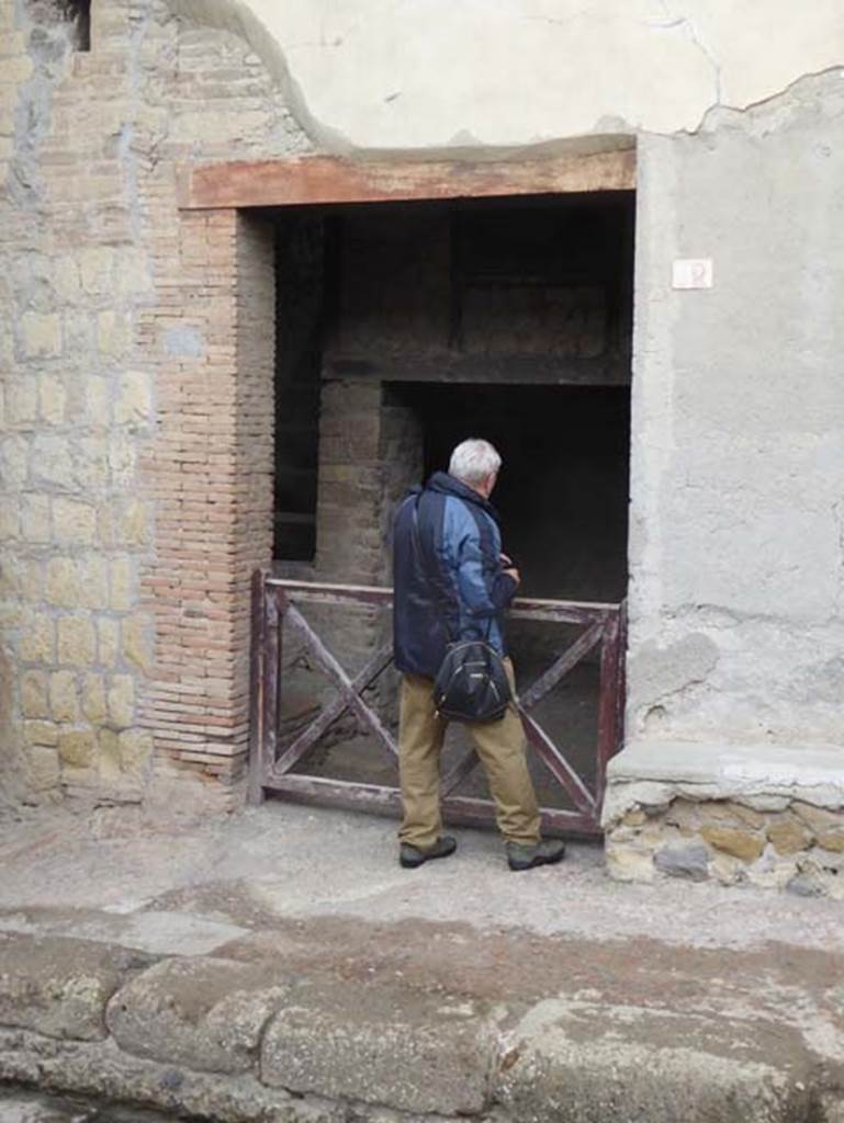 III.12 Herculaneum, October 2015. Looking towards entrance doorway. Photo courtesy of Michael Binns.